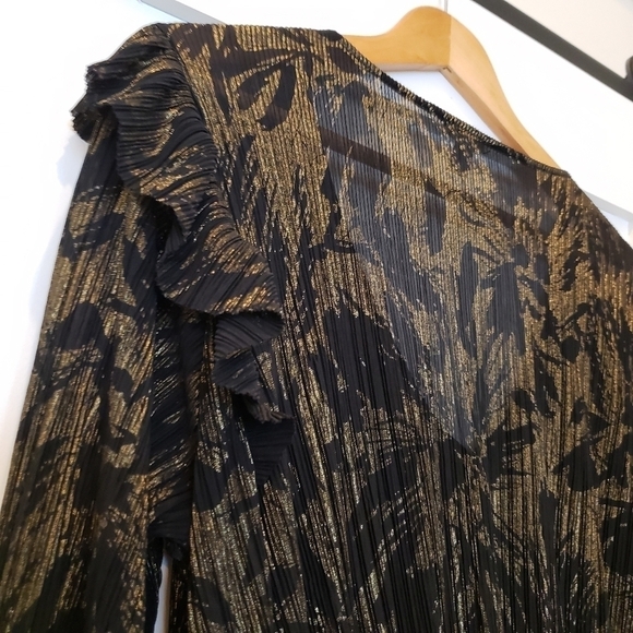 NORDSTROM Hinge Black Gold Metallic Whimsigoth Witchy Boho Bling Medium EUC - Picture 7 of 12